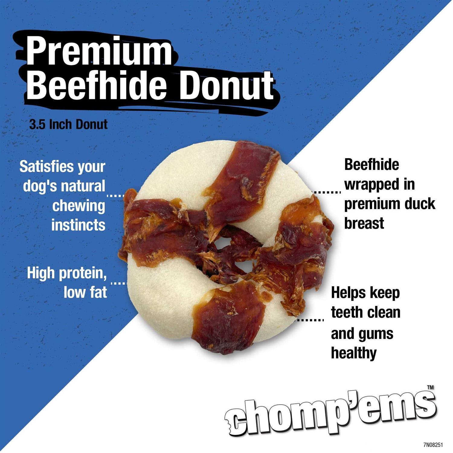 Ruffin’ It Chomp’ems 3.5 Beefhide Donut W/Duck