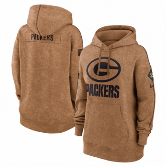 Women's Green Bay Packers Nike Brown 2023 Salute to Service Pullover Hoodie