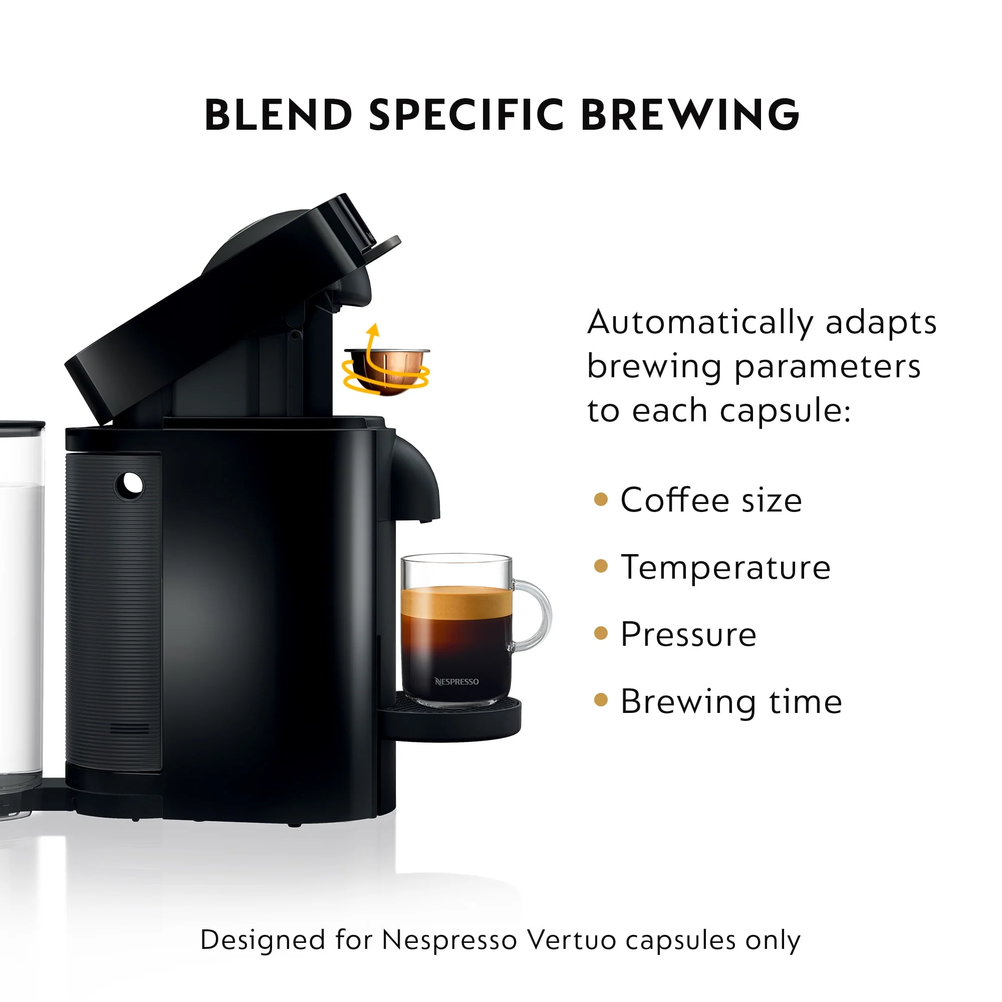 Nespresso Vertuo Plus Coffee and Espresso Maker by De'Longhi, Black