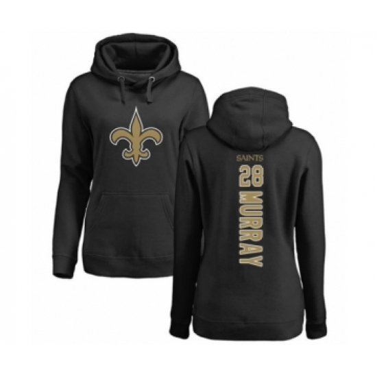 Football Women's New Orleans Saints #28 Latavius Murray Black Backer Pullover Hoodie