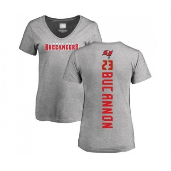 Football Women's Tampa Bay Buccaneers #23 Deone Bucannon Ash Backer T-Shirt