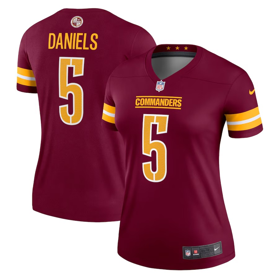 Women's Washington Commanders Jayden Daniels Nike Burgundy Legend Player Performance Top