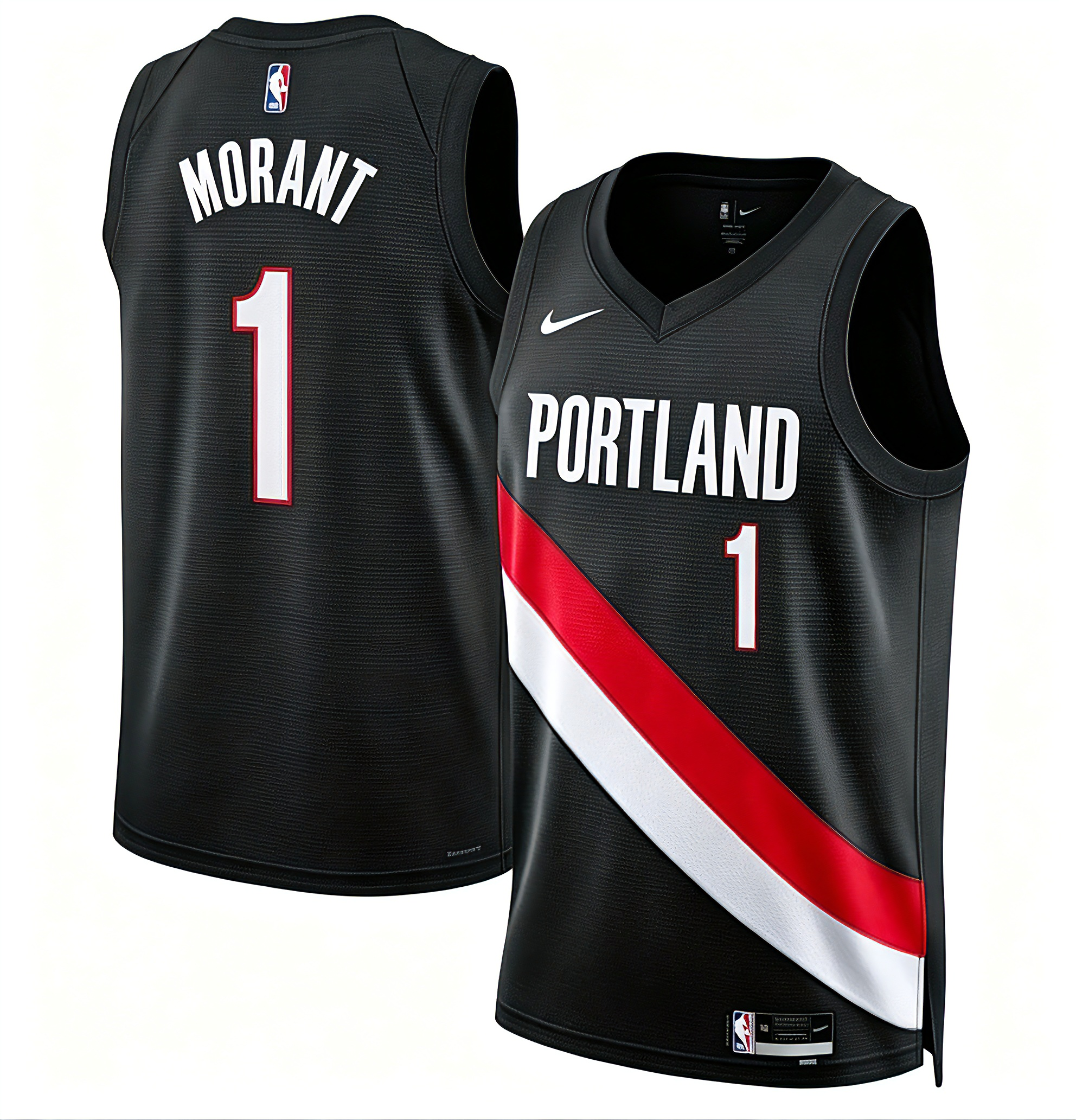 Men's Portland Trail Blazers Ja Morant Nike Black Swingman Player Jersey - Association Edition