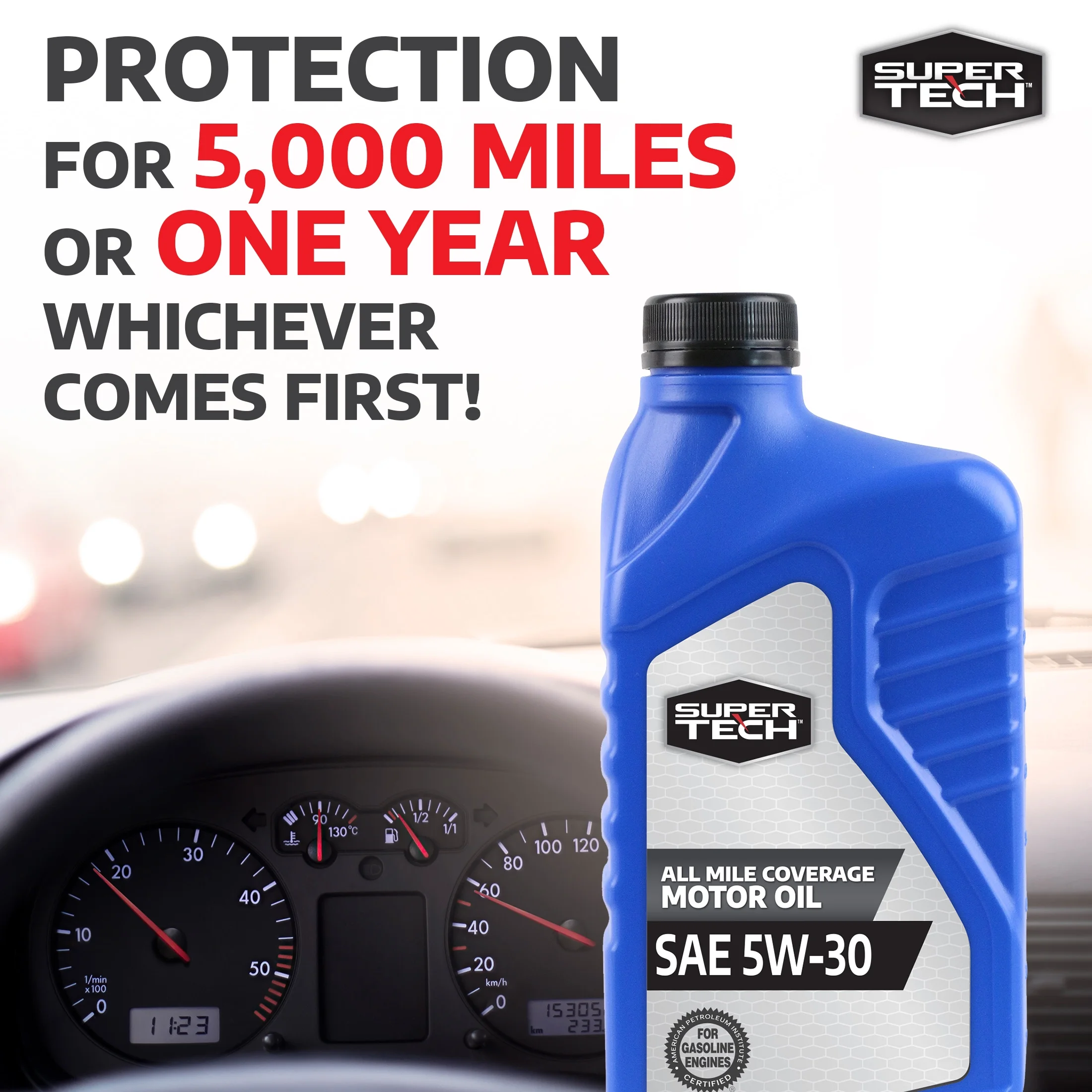 Super Tech All Mileage Synthetic Blend Motor Oil SAE 5W-30, 1 Quart