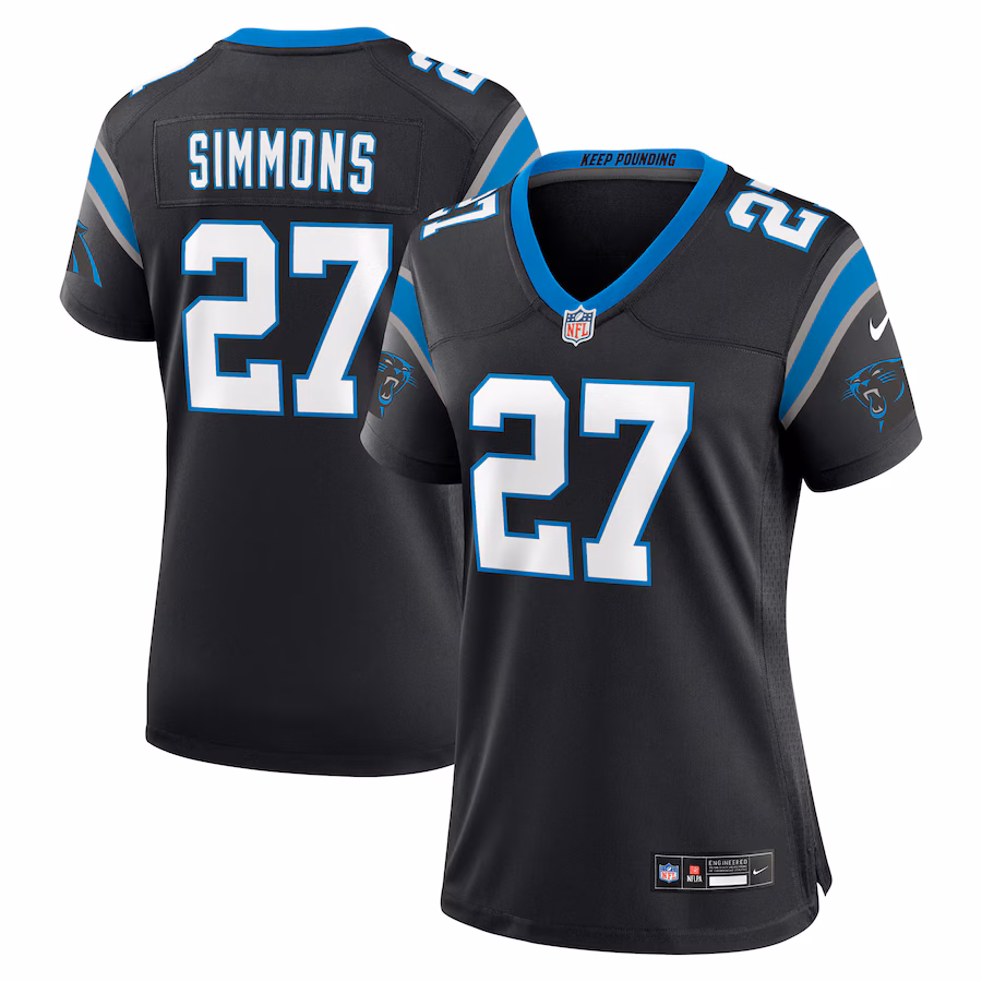 Women's Carolina Panthers Isaiah Simmons Nike Black Team Game Jersey