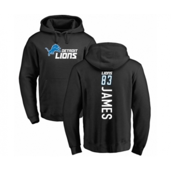 Football Detroit Lions #83 Jesse James Black Backer Pullover Hoodie