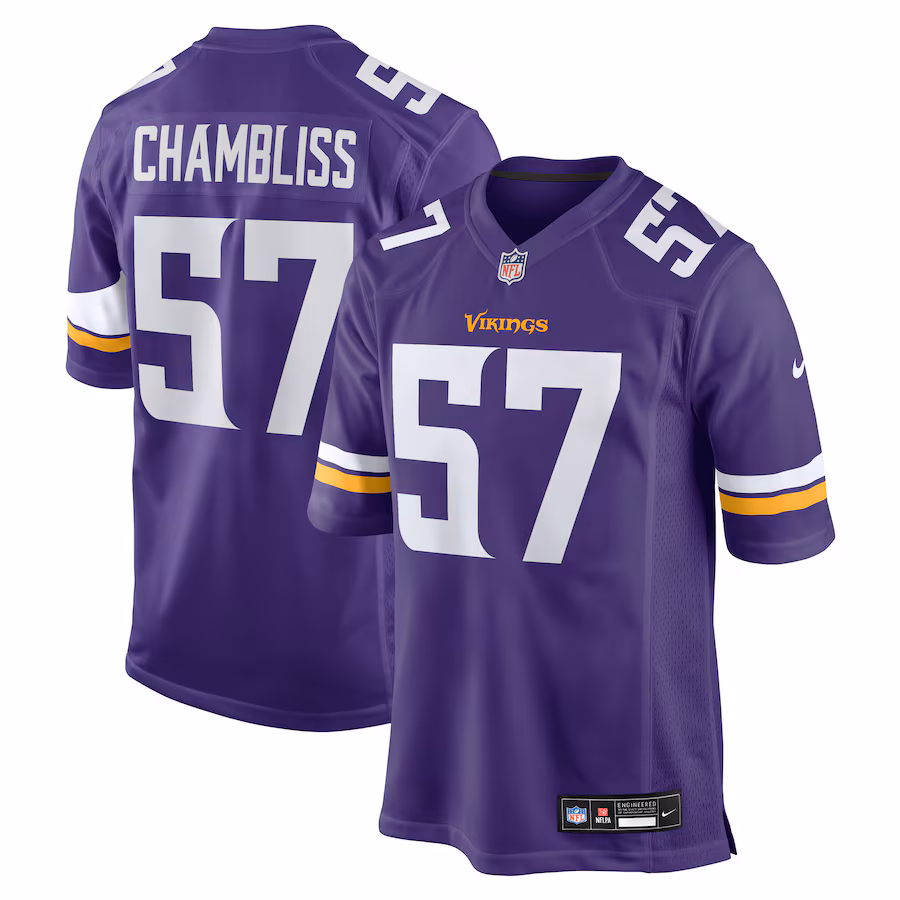 Men's Minnesota Vikings Chaz Chambliss Nike Purple Team Game Jersey