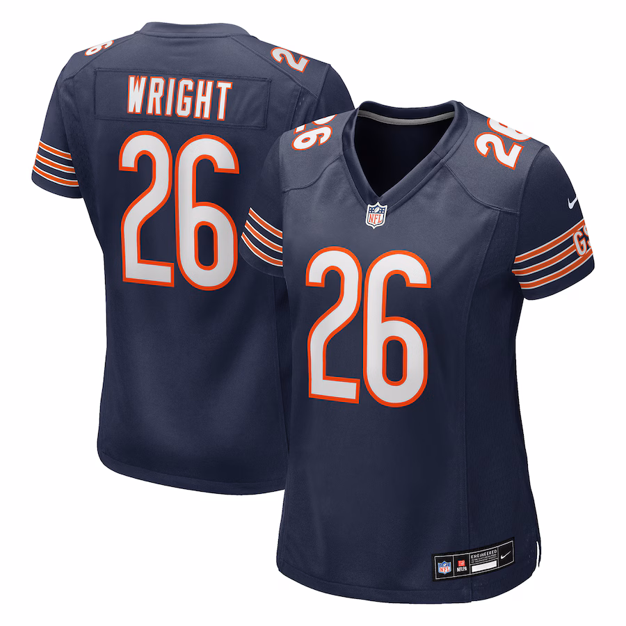 Women's Chicago Bears Nahshon Wright Nike Navy Team Game Jersey