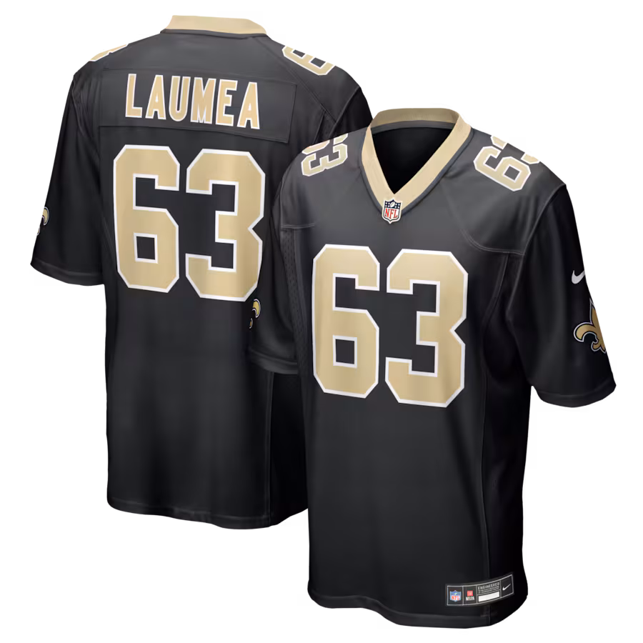 Men's New Orleans Saints Sataoa Laumea Nike Black Team Game Jersey