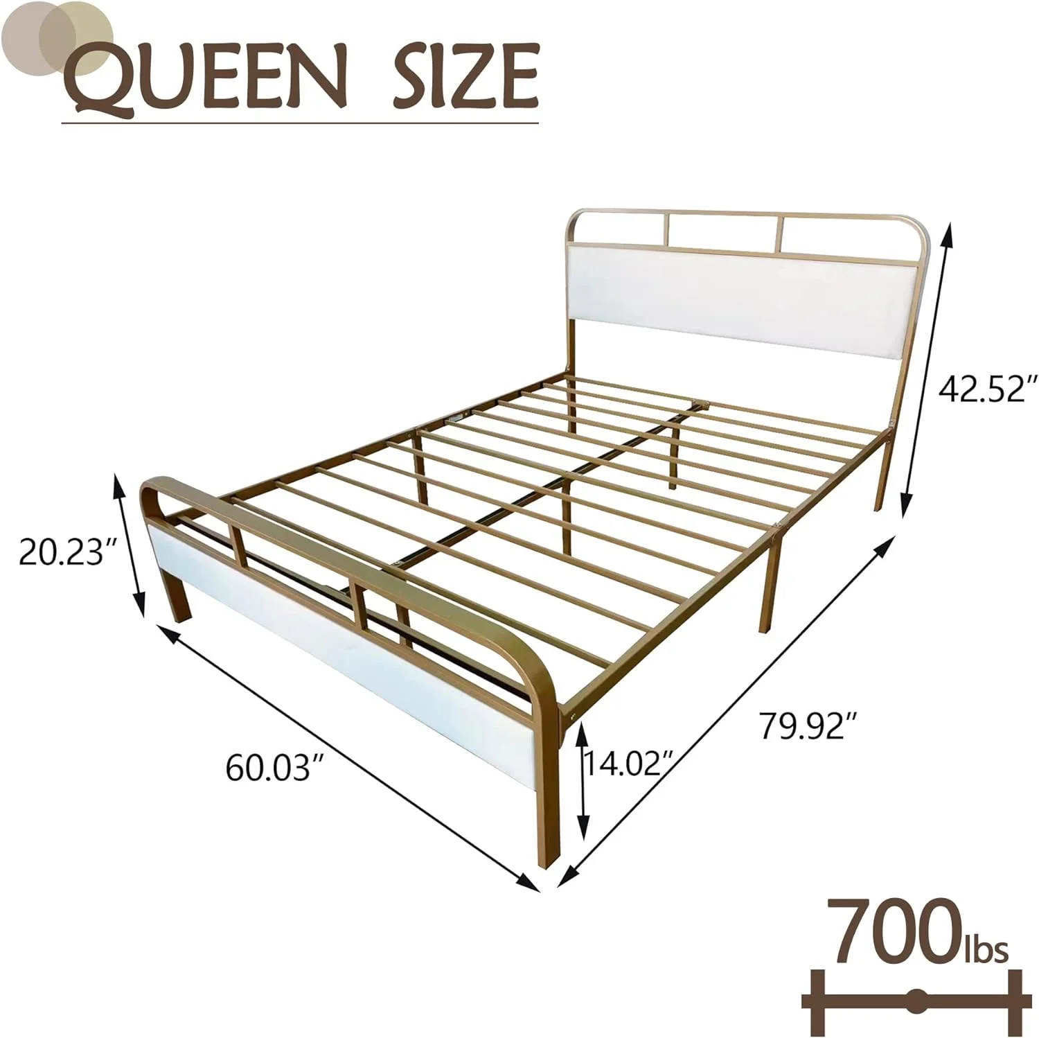 Metal Platform Queen Size Bed Frame with Velvet Upholstered Headboard and Footboard. Strong Metal Slats Support Mattress Foundation No Box Spring Needed Easy Assembly Gold Velvet