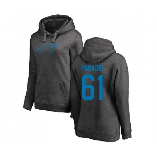 Football Women's Carolina Panthers #61 Matt Paradis Ash One Color Pullover Hoodie