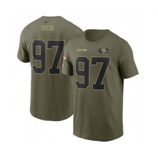 Men's San Francisco 49ers Nick Bosa Football Camo 2021 Salute To Service Name & Number T-Shirt