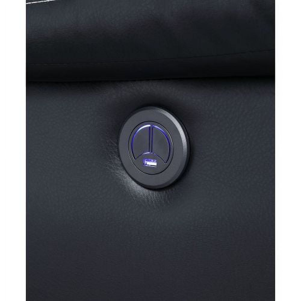 JHOOTUUO Zuriel Rocker Recliner (Motion) in Black PU 52287 - Curated Treasures Market