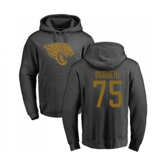 Football Jacksonville Jaguars #75 Cedric Ogbuehi Ash One Color Pullover Hoodie