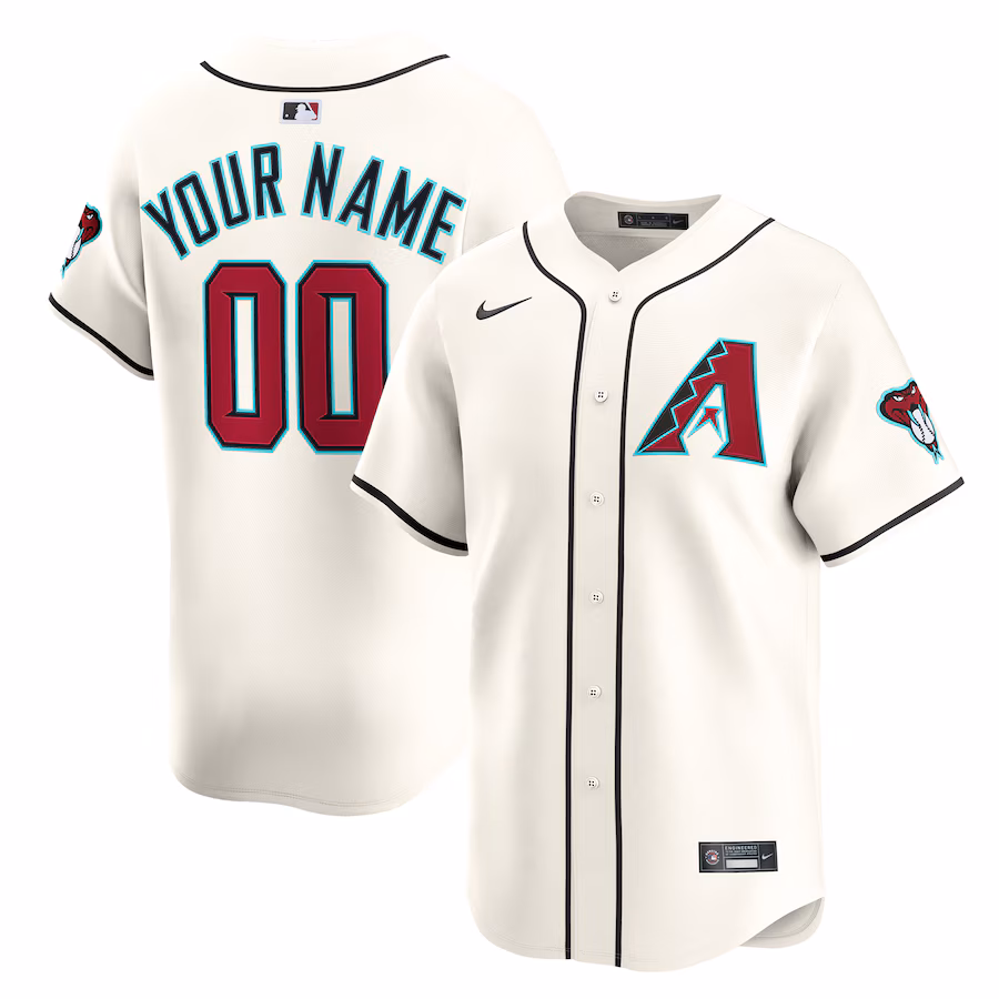 Youth Arizona Diamondbacks Nike White Home Custom Limited Jersey