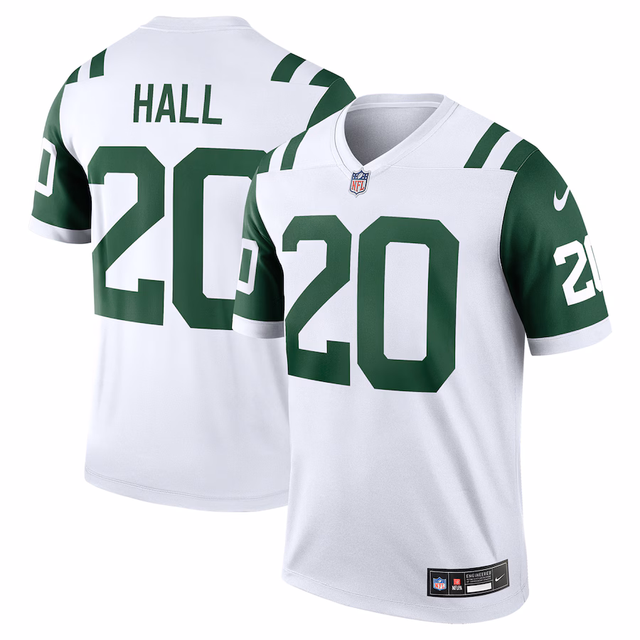 Men's New York Jets Breece Hall Nike White Legend Player Performance Top