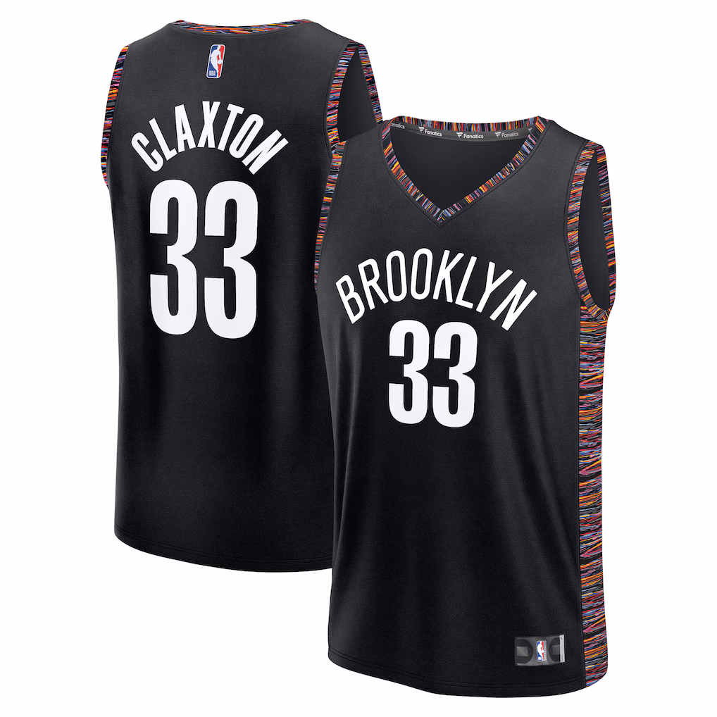 Men's Brooklyn Nets Nic Claxton Fanatics Black 2025/26 City Edition Fast Break Jersey