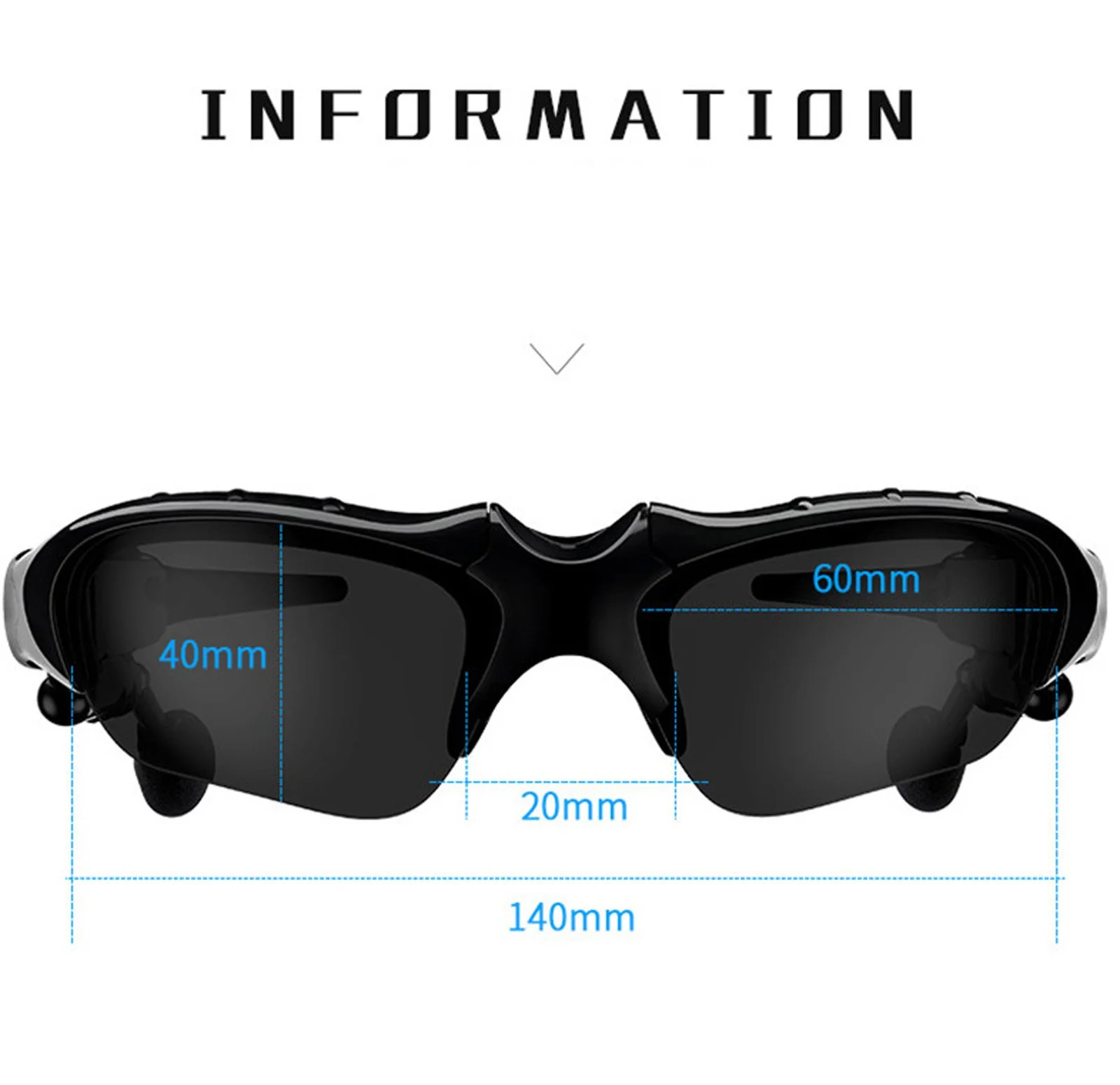 YHAIOGS Bluetooth Earpiece for Cell Phone Sunglasses with Bluetooth Headphone Inear Headphones Polarized Sunglasses Headset Earbuds Wireless Headphone with Mic - Curated Treasures Market