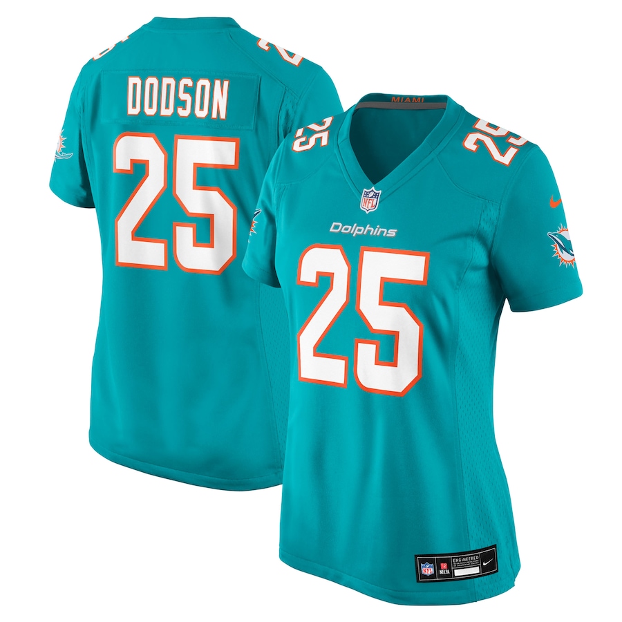 Women's Miami Dolphins Tyrel Dodson Nike Aqua Team Game Jersey