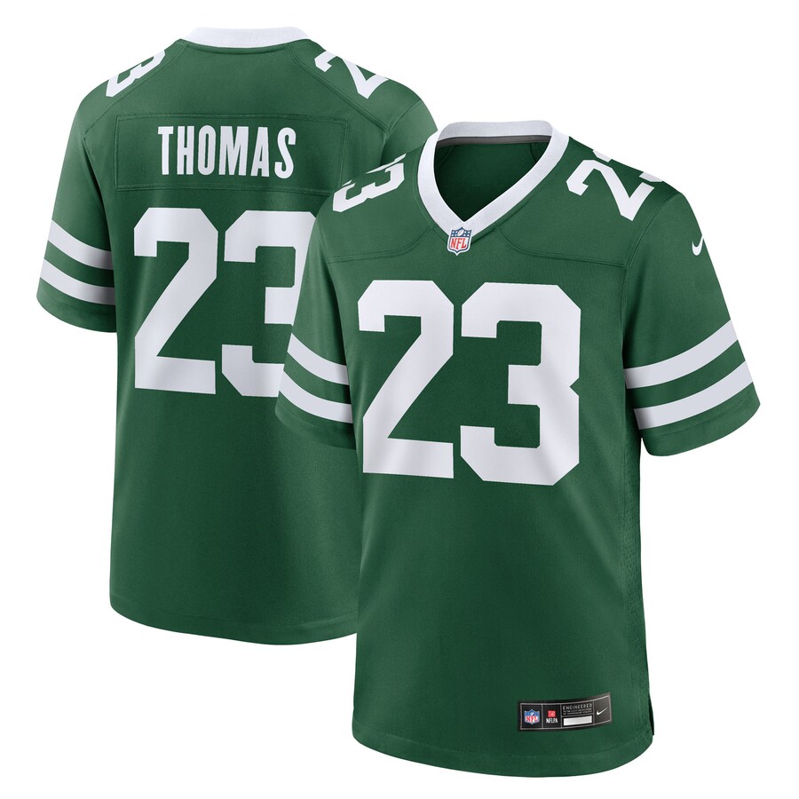 Men's New York Jets Azareye'h Thomas Nike Legacy Green Team Game Jersey