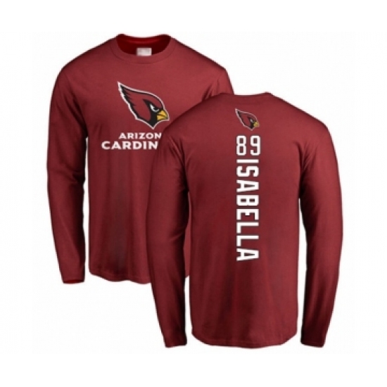 Football Arizona Cardinals #89 Andy Isabella Maroon Backer Long Sleeve T-Shirt