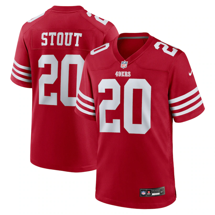 Men's San Francisco 49ers Upton Stout Nike Scarlet Team Game Jersey