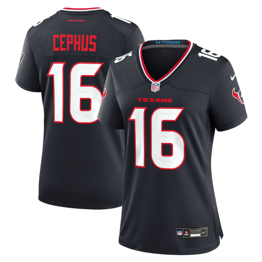Women's Houston Texans Quintez Cephus Nike Navy Team Game Jersey
