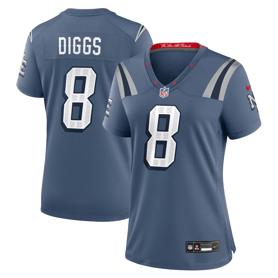 Women's New England Patriots Stefon Diggs Nike Storm Blue 2025 Rivalries Collection Game Jersey
