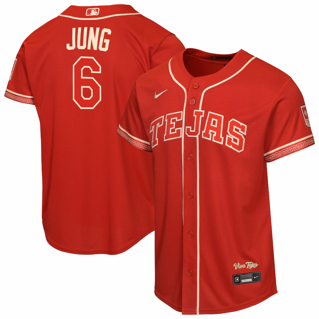 Youth Texas Rangers Josh Jung Nike Red 2026 City Connect Stadium Jersey