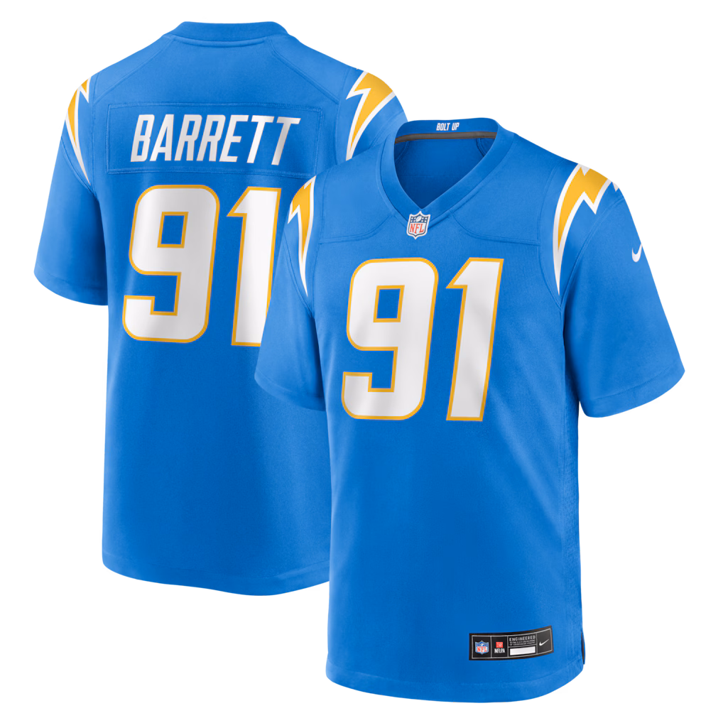 Men's Nike Nick Barrett Powder Blue Los Angeles Chargers  Jersey