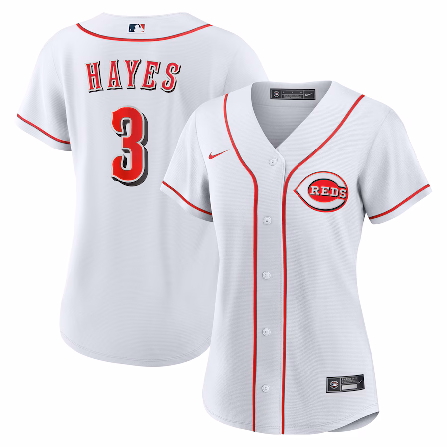 Women's Cincinnati Reds Ke'Bryan Hayes Nike White Home Replica Jersey
