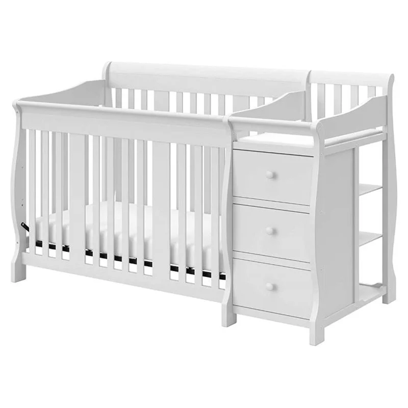 6-Drawer Double Dresser and Baby Crib with Changing Table Set in Pure White - Curated Treasures Market