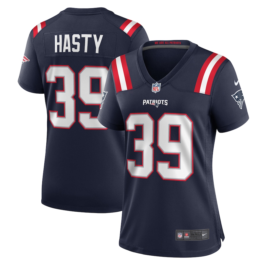 Women's New England Patriots JaMycal Hasty Nike Navy Game Jersey
