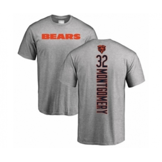 Football Chicago Bears #32 David Montgomery Ash Backer T-Shirt