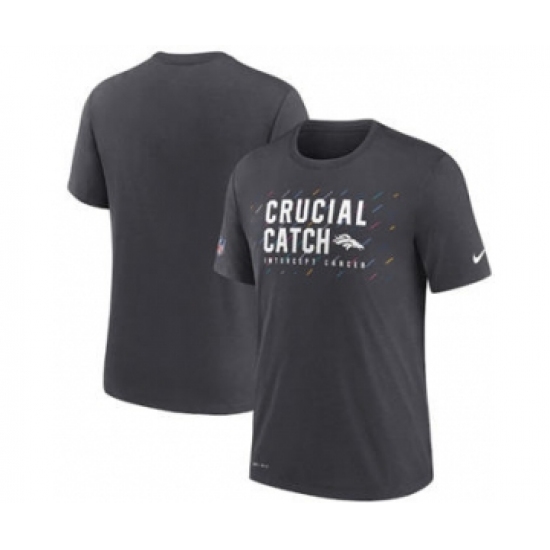 Men's Denver Broncos Charcoal 2021 Crucial Catch Performance T-Shirt