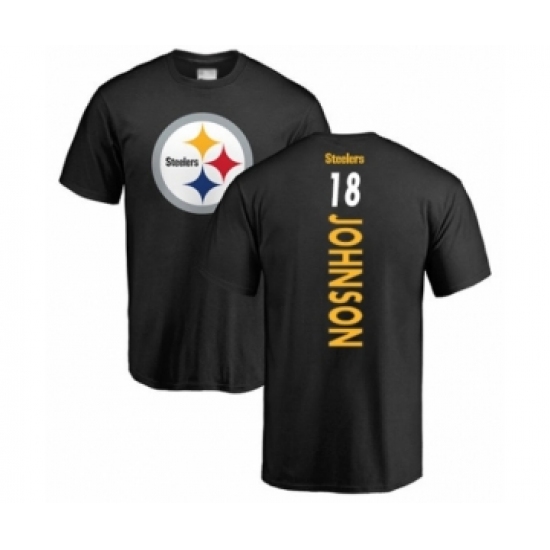 Pittsburgh Steelers #18 Diontae Johnson Black Backer T-Shirt