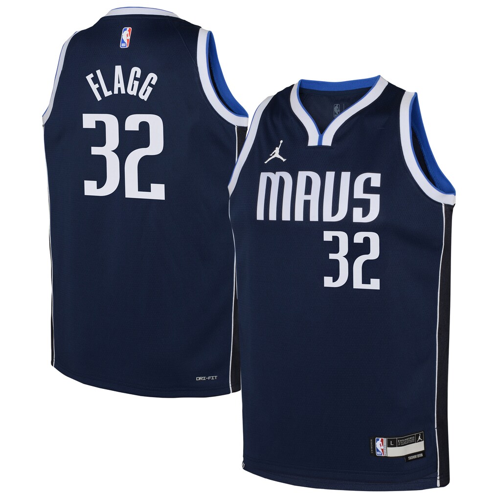 Youth Dallas Mavericks Cooper Flagg Jordan Brand Navy Swingman Jersey - Statement Edition