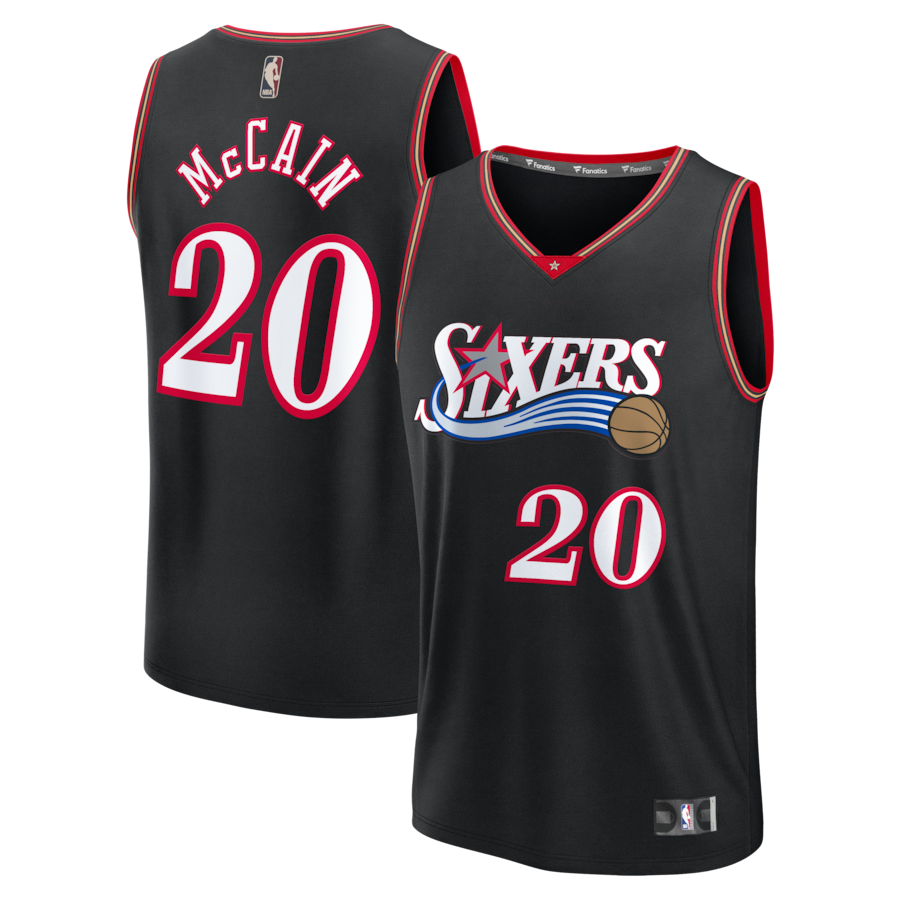 Men's Philadelphia 76ers Jared McCain Fanatics Black Fastbreak Jersey - Classic Edition