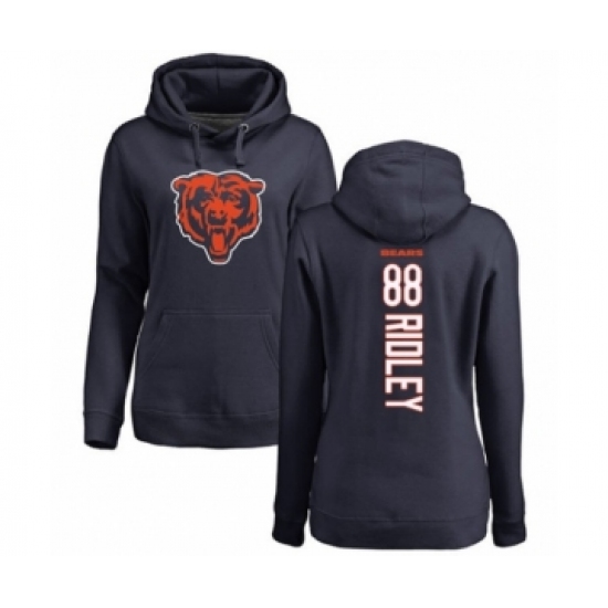 Football Women's Chicago Bears #88 Riley Ridley Navy Blue Backer Pullover Hoodie