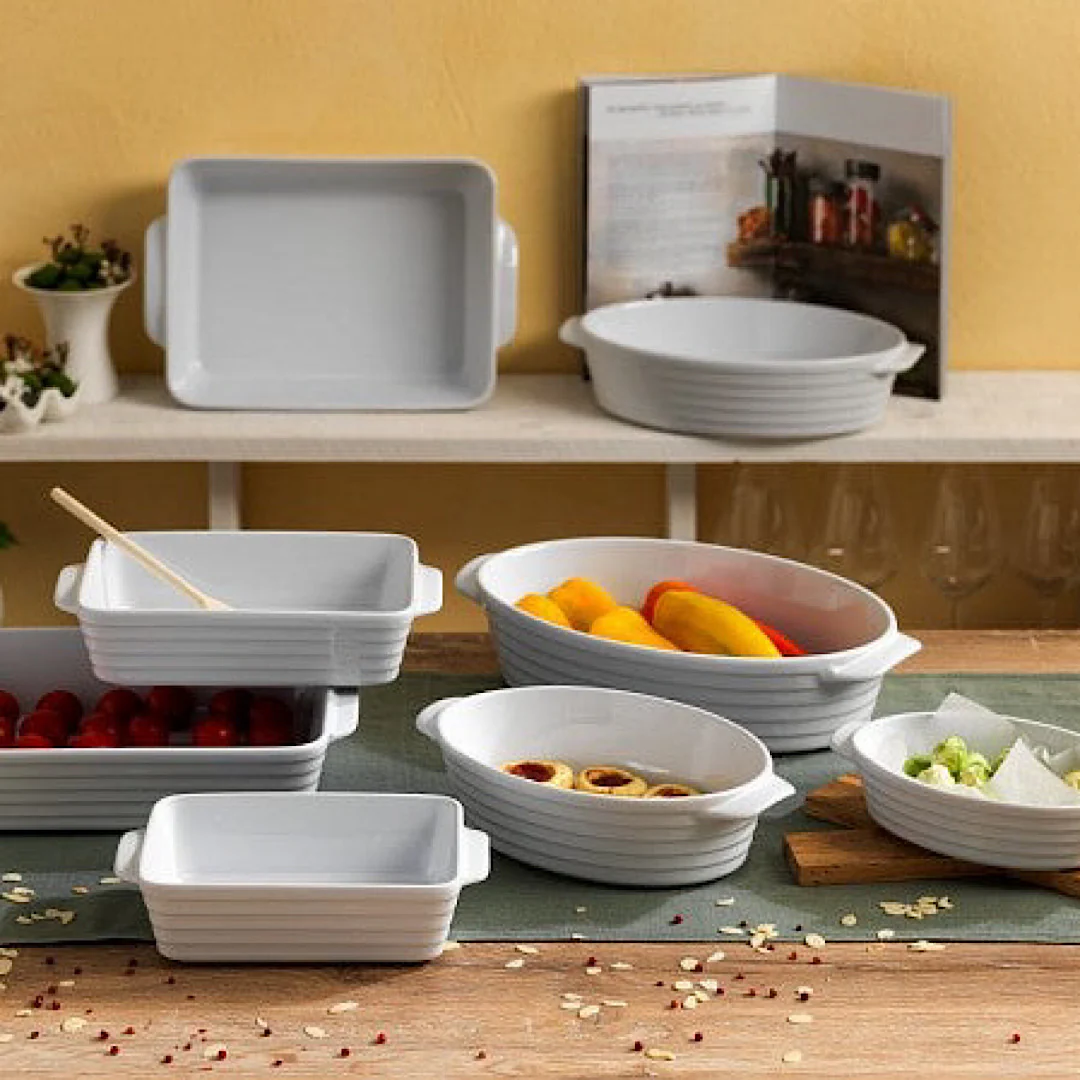 Rect.Bak.Dish 26.5x17cm/6.5h Pl-Cook Rings