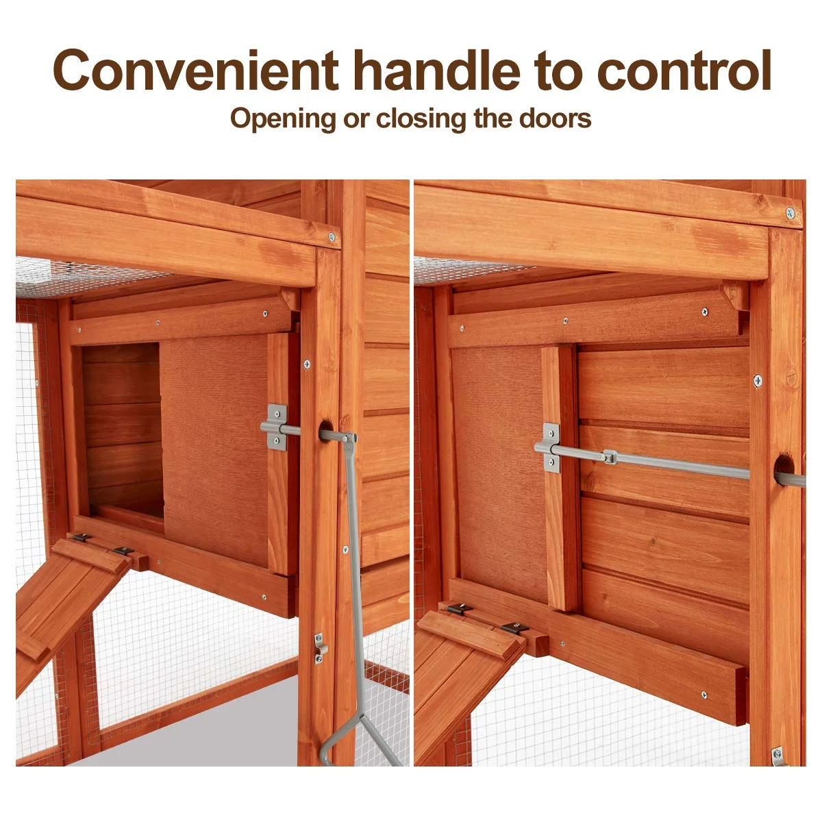 YODOLLA 144” Large Wooden Chicken Coop, Outdoor Hens House with Ramps and Nesting Boxes,Brown - Curated Treasures Market