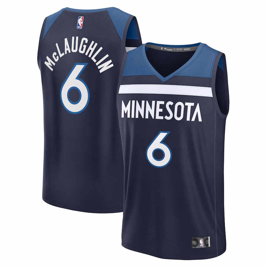 Youth Minnesota Timberwolves Jordan McLaughlin Fanatics Navy Fast Break Replica Player Jersey - Icon Edition