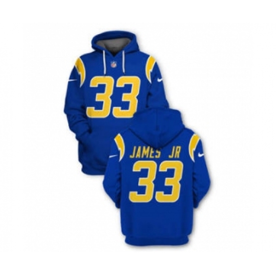 Men's Los Angeles Chargers #33 Derwin James JR 2021 Royal Pullover Football Hoodie