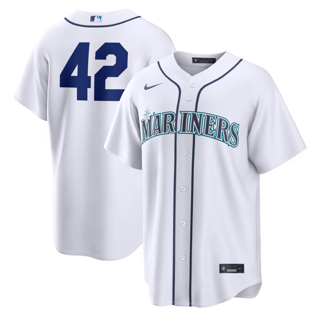 Men's Seattle Mariners Nike White Home 2026 Jackie Robinson Day Replica Jersey