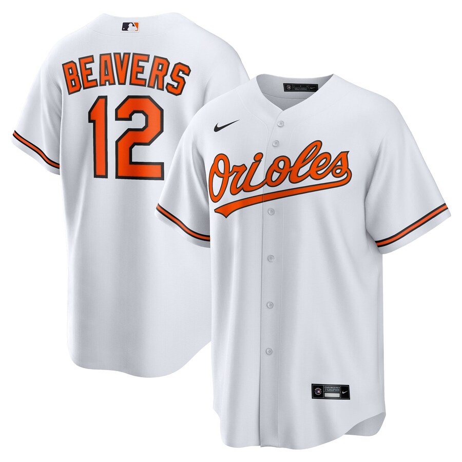 Men's Baltimore Orioles Dylan Beavers Nike White Home Replica Jersey