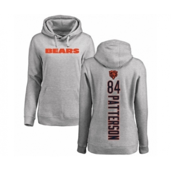 Football Women's Chicago Bears #84 Cordarrelle Patterson Ash Backer Pullover Hoodie
