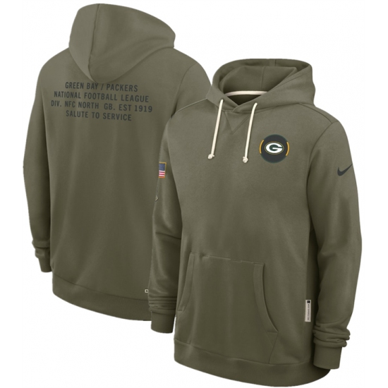 Men's Green Bay Packers Olive 2025 Salute to Service Pullover Hoodie