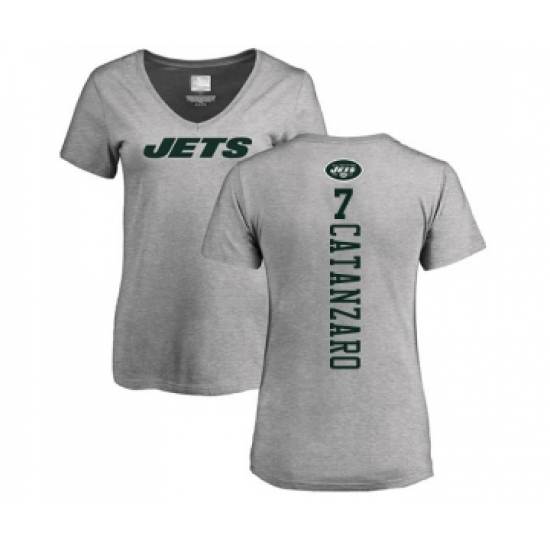 Football Women's New York Jets #7 Chandler Catanzaro Ash Backer T-Shirt