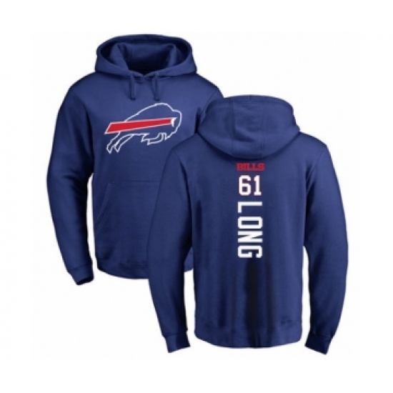 Football Buffalo Bills #61 Spencer Long Royal Blue Backer Pullover Hoodie