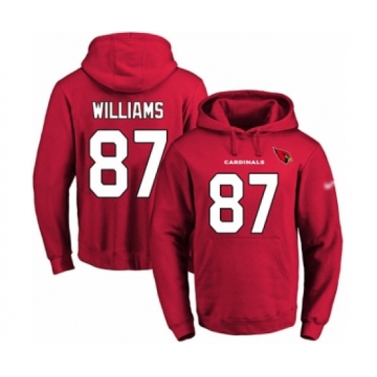 Football Men's Arizona Cardinals #87 Maxx Williams Red Name & Number Pullover Hoodie
